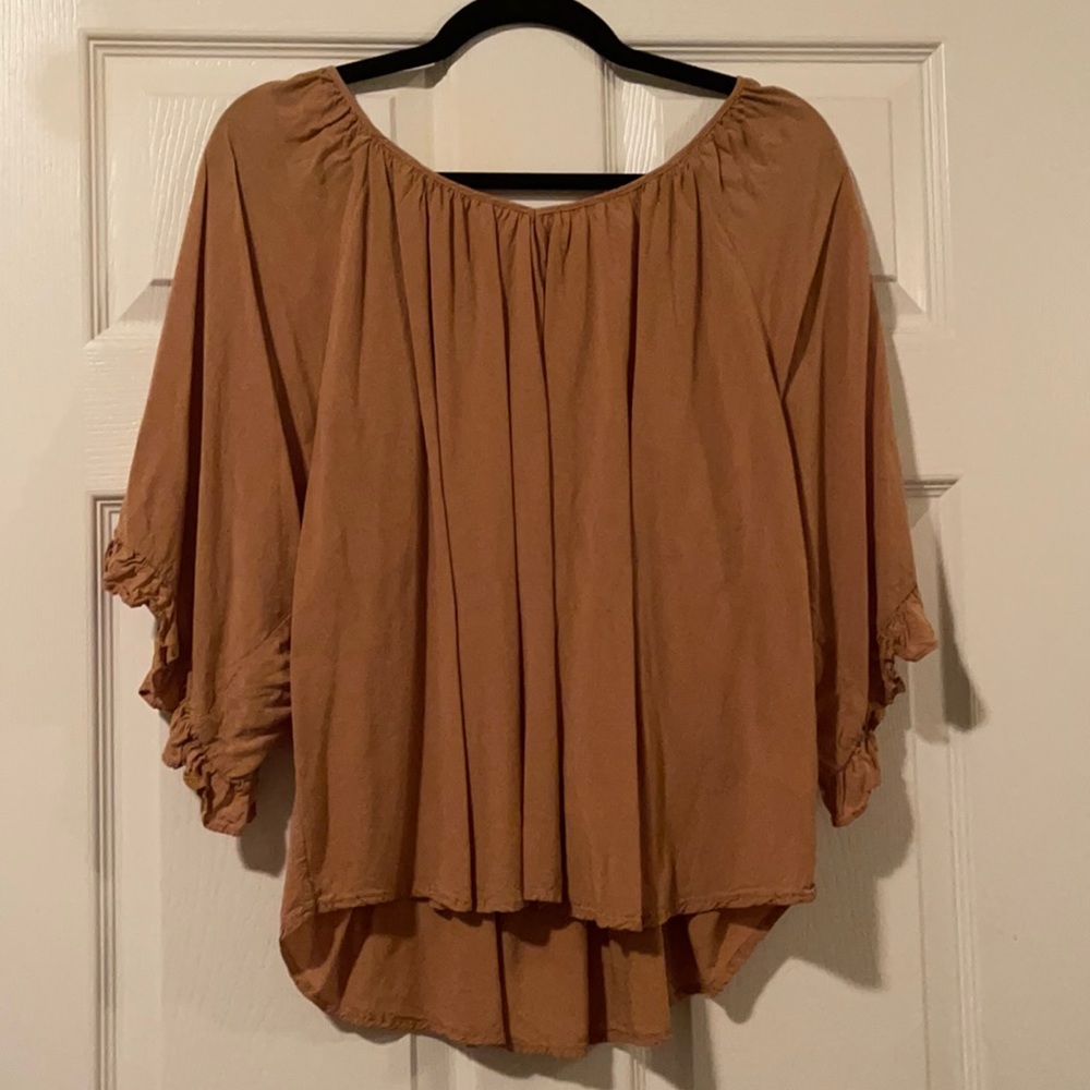 Mustard summer shirt with v shaped neck